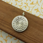 Goddess Saraswati Hand-Painted Pendant in 925 Sterling Silver – Elegant Devotional Charm