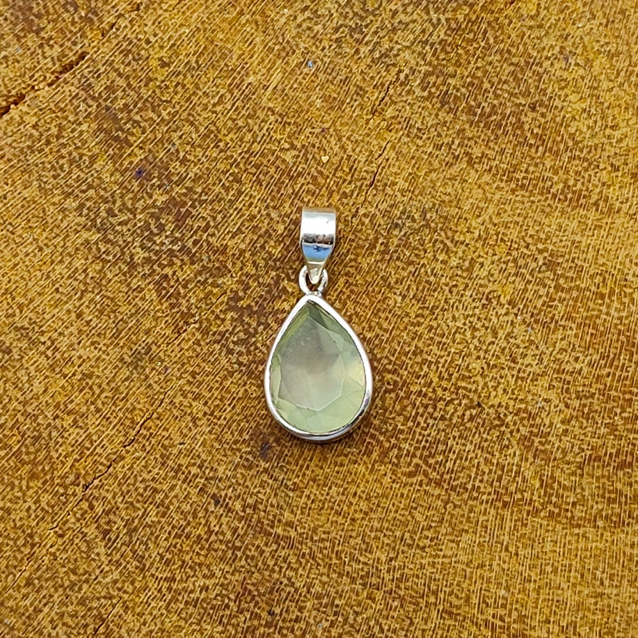 Prehnite Nepali Bohemian Handmade Silver Pendant