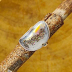 Fancy Shape Window Druzy Gemstone Designer 925 Sterling Silver Ring
