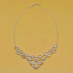 Rainbow Moonstone 925 Silver Classic Necklace Gift Party