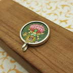 Goddess Saraswati Hand-Painted Pendant in 925 Sterling Silver – Elegant Devotional Charm