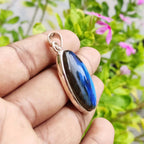 Blue Flash Labradorite 925 Silver Pendant Indian Boho Jewelry