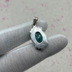 Dyed Emerald 925 Sterling Silver Handmade Pendant | Statement Boho Jewelry