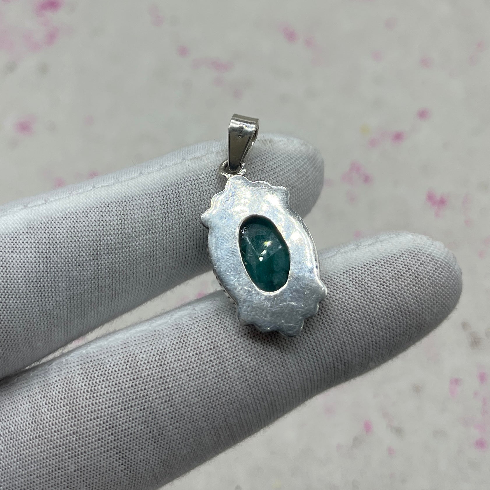 Dyed Emerald 925 Sterling Silver Handmade Pendant | Statement Boho Jewelry