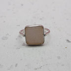 Druzy 925 Silver Bezel Simple Ring For Women