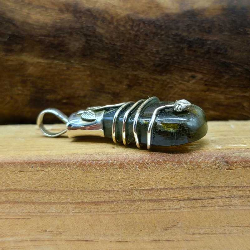 Labradorite 925 Silver Wire Wrapped Boho Charm Necklace