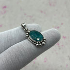 Dyed Emerald 925 Sterling Silver Handmade Pendant | Statement Boho Jewelry