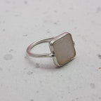 Druzy 925 Silver Bezel Simple Ring For Women