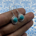Boho Turquoise Silver Earrings– Artisan Handmade Design