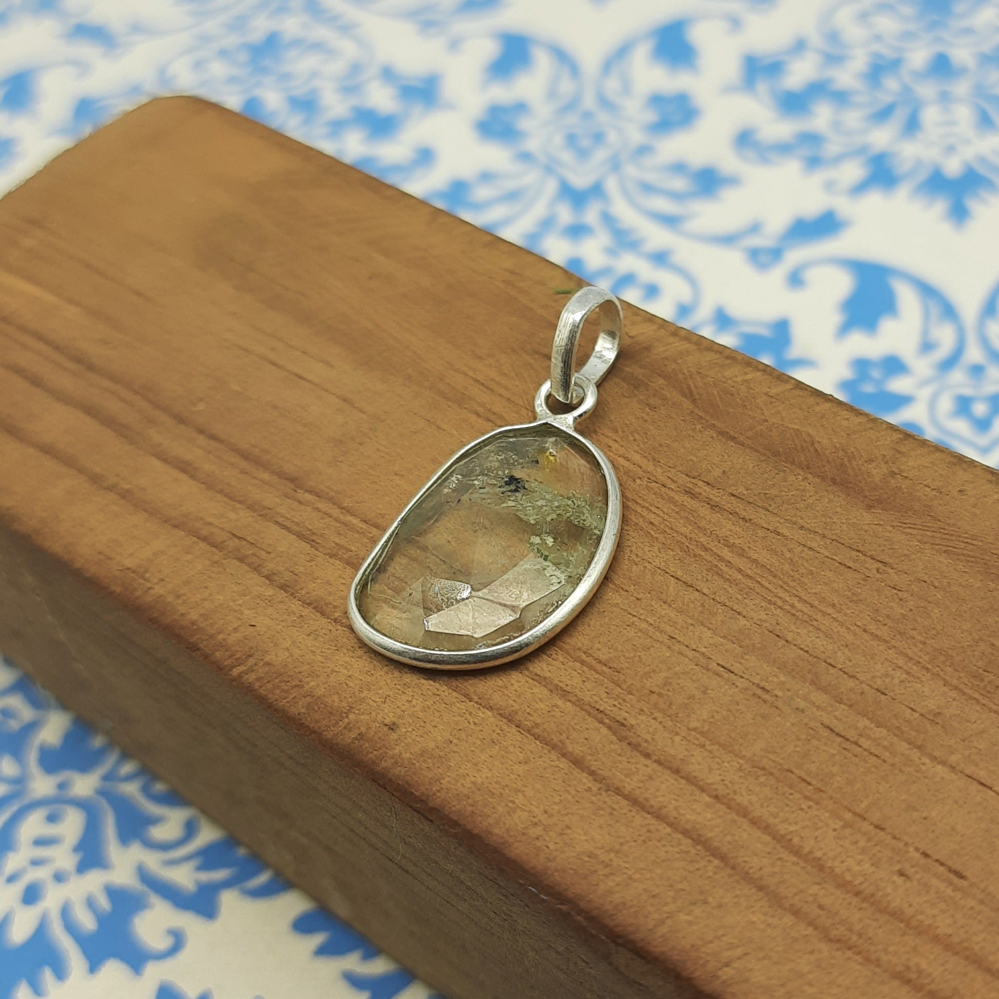 Crystal Quartz Classic Pendant – Handmade 925 Silver Nepali Artisan Boho Design