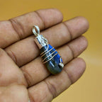 Labradorite 925 Silver Wire Wrapped Boho Charm Necklace