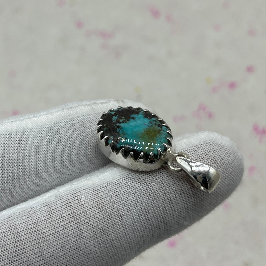 Tibet Turquoise 925 Sterling Silver Handmade Pendant | Handmade Ethnic Pendant