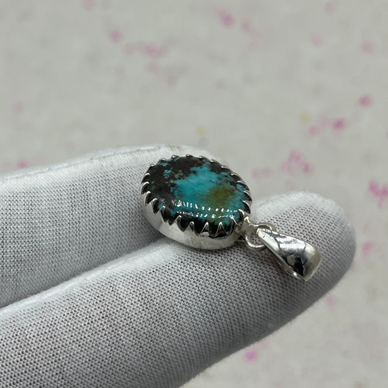 Tibet Turquoise 925 Sterling Silver Handmade Pendant | Handmade Ethnic Pendant