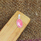 Rhodochrosite 925 Silver Bezel Pendant Necklace Gift