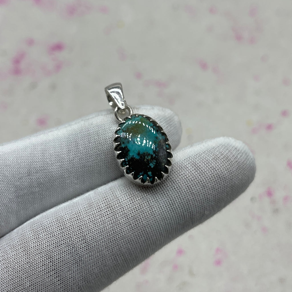 Tibet Turquoise 925 Sterling Silver Handmade Pendant | Handmade Ethnic Pendant
