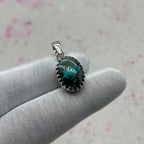 Tibet Turquoise 925 Sterling Silver Handmade Pendant | Handmade Ethnic Pendant