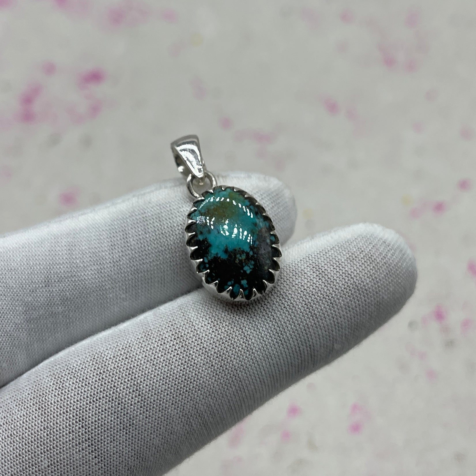 Tibet Turquoise 925 Sterling Silver Handmade Pendant | Handmade Ethnic Pendant