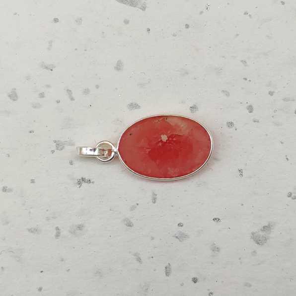 Rhodochrosite 925 Silver Bezel Pendant Necklace Gift