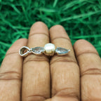 Blue Topaz & Pearl Elegance Pendant – Handmade 925 Silver Designer Bohemian Jewelry