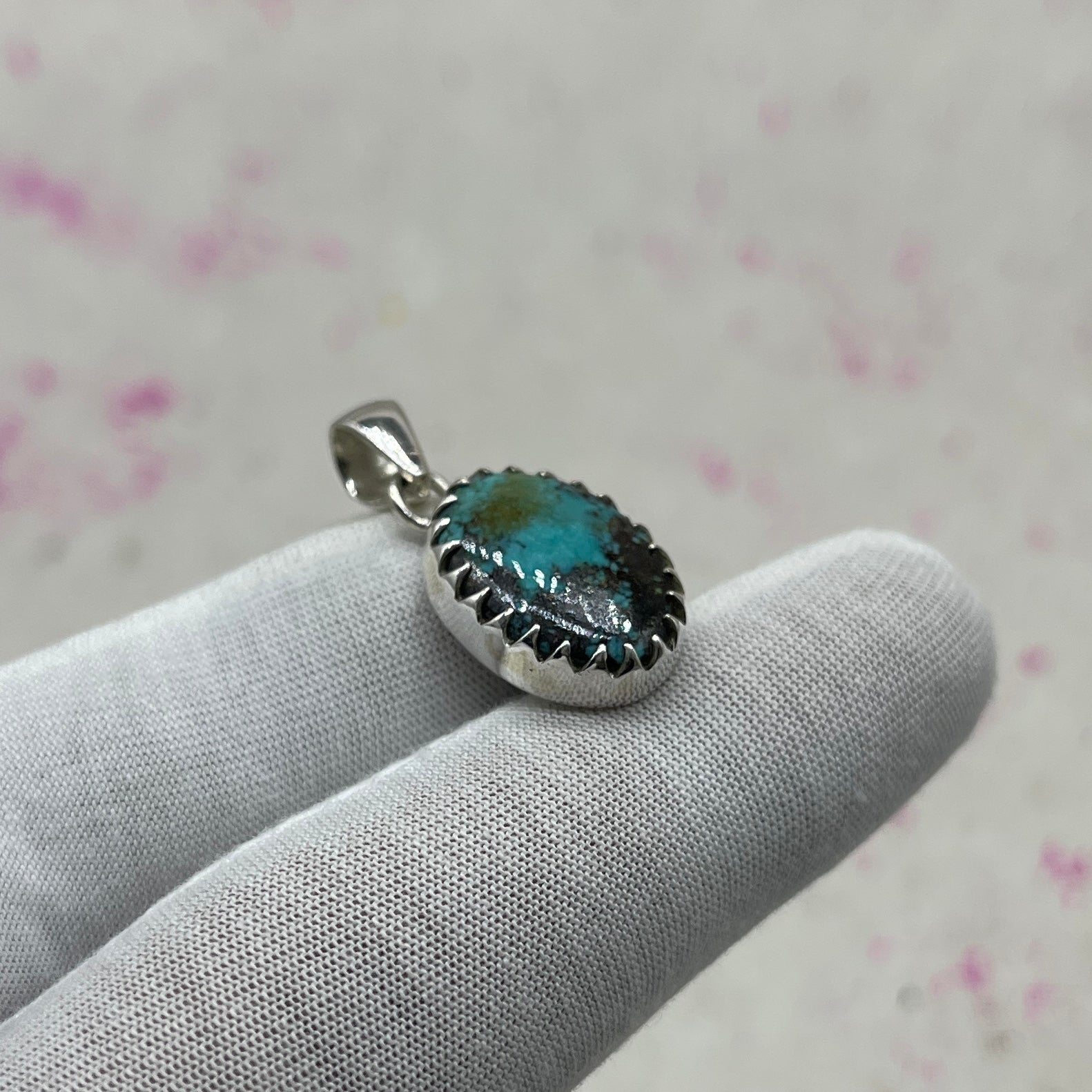 Tibet Turquoise 925 Sterling Silver Handmade Pendant | Handmade Ethnic Pendant