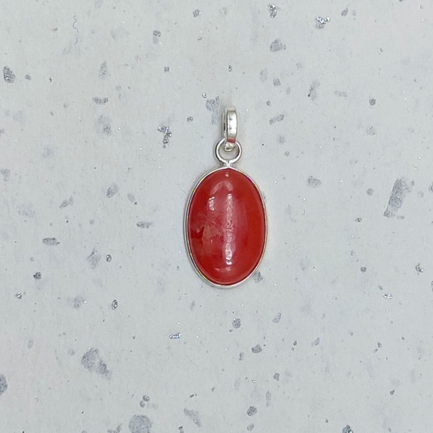 Rhodochrosite 925 Silver Bezel Pendant Necklace Gift