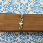 Blue Topaz & Pearl Elegance Pendant – Handmade 925 Silver Designer Bohemian Jewelry