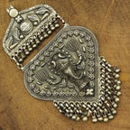 Elephant Face Tribal Pendant – Antique Finish Handmade Rajasthani Solid Silver Heritage Jewelry