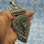 Elephant Face Tribal Pendant – Antique Finish Handmade Rajasthani Solid Silver Heritage Jewelry
