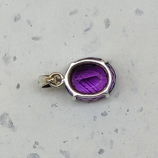 Amethyst 925 Silver Prong Setting Boho Pendant Necklace