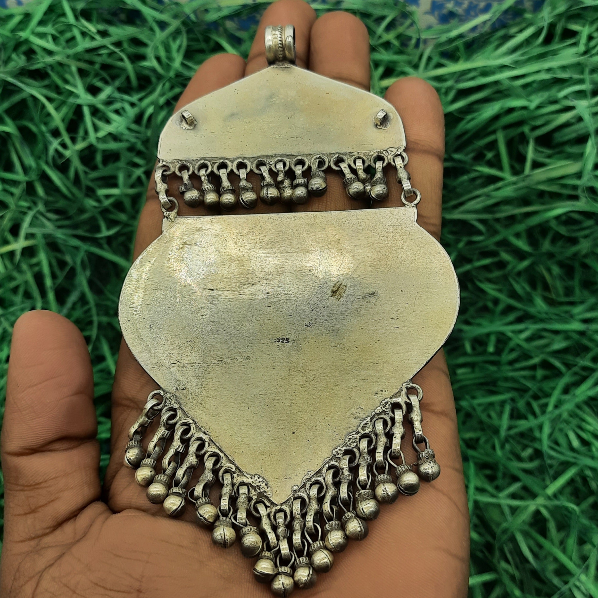 Elephant Face Tribal Pendant – Antique Finish Handmade Rajasthani Solid Silver Heritage Jewelry