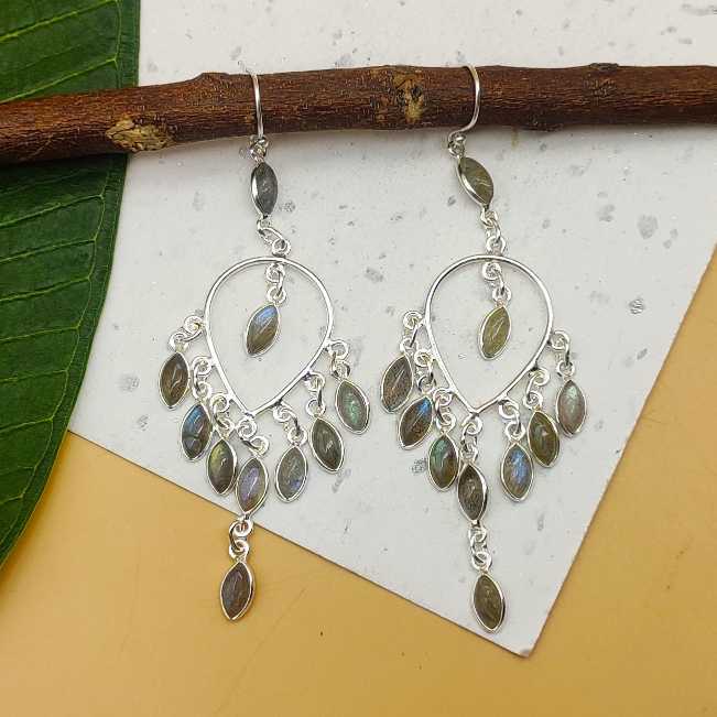 Handcrafted Silver Multi-Drop Dangle Earrings