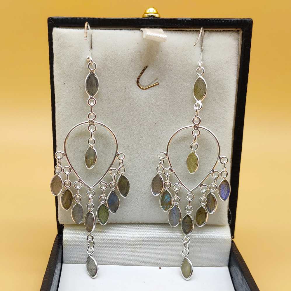 Handcrafted Silver Multi-Drop Dangle Earrings