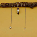 Garnet Pearl 925 Silver Prong Setting Boho Necklace
