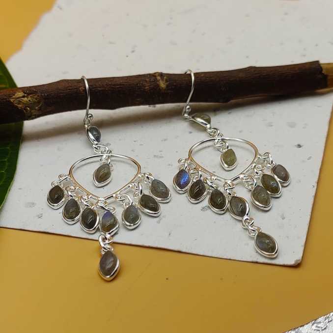 Handcrafted Silver Multi-Drop Dangle Earrings