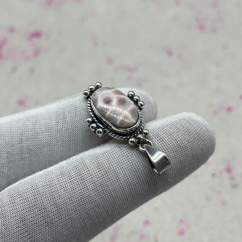 Pink Larimar 925 Sterling Silver Handmade Pendant | Soft Pastel Pendant