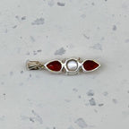 Garnet Pearl 925 Silver Prong Setting Boho Necklace