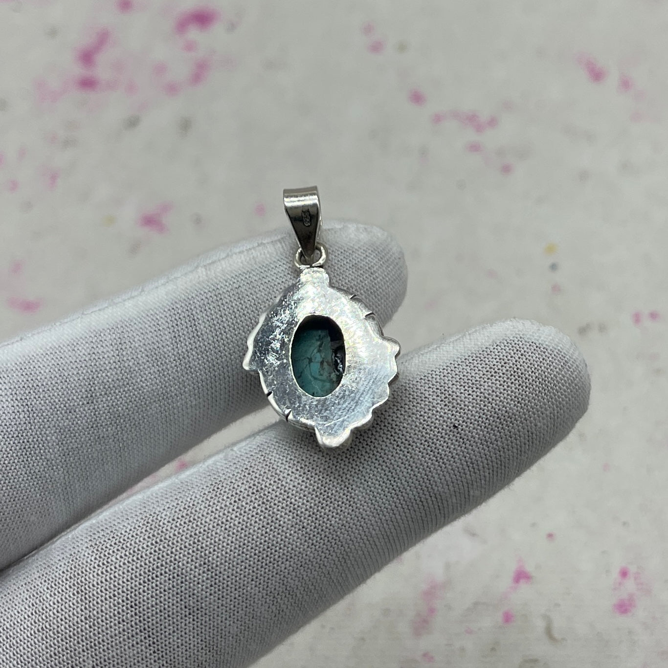 Tibet Turquoise 925 Sterling Silver Handmade Pendant | Classic Tribal Jewelry