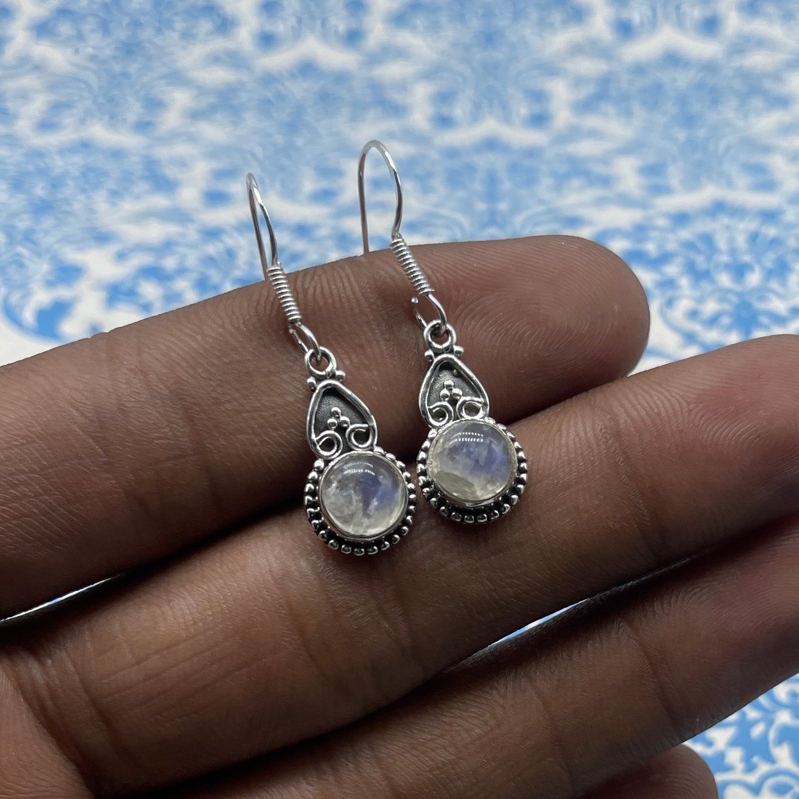 Dainty Moonstone Earrings – Everyday 925 Silver Jewelry
