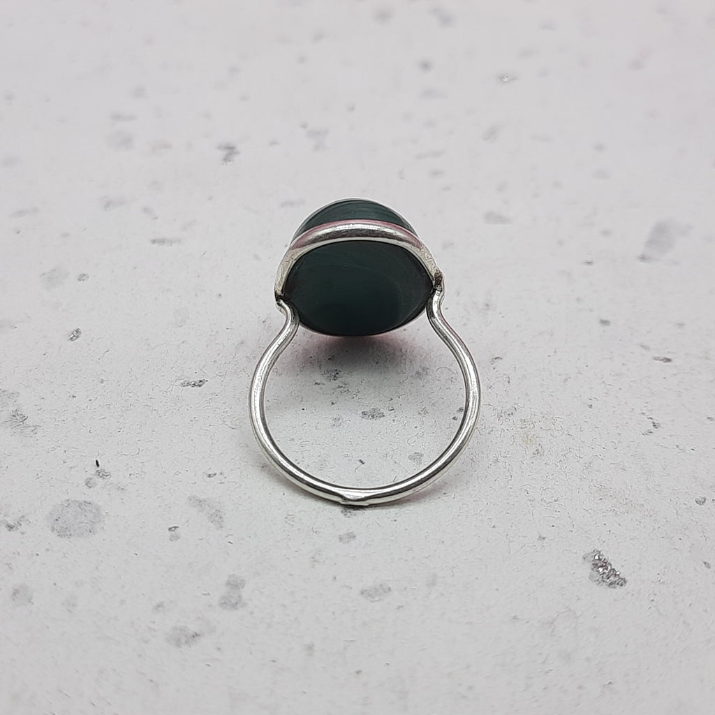 Malachite 925 Silver Bezel Simple Ring For Women