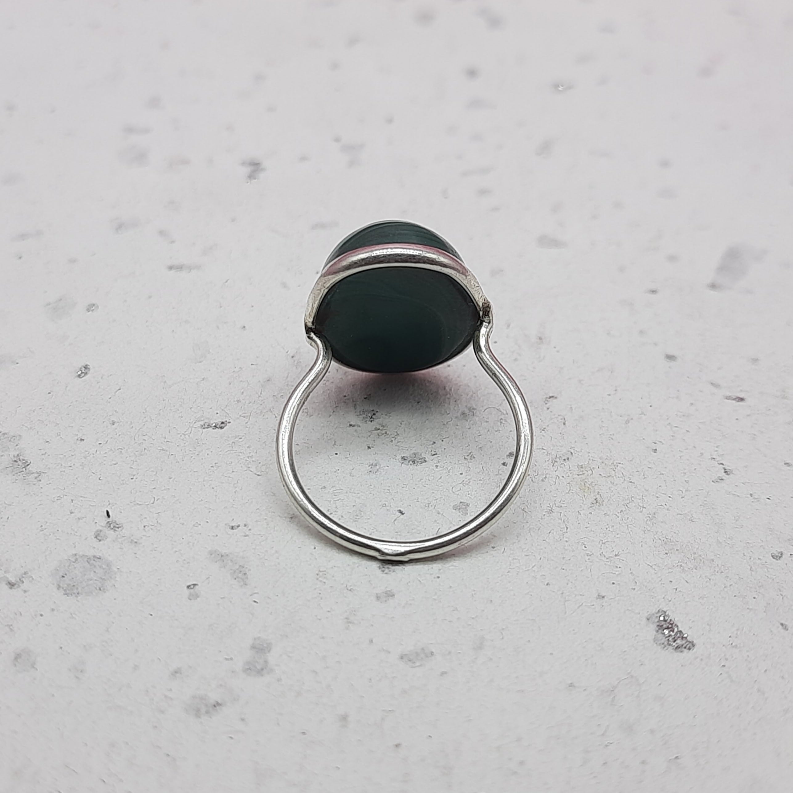 Malachite 925 Silver Bezel Simple Ring For Women
