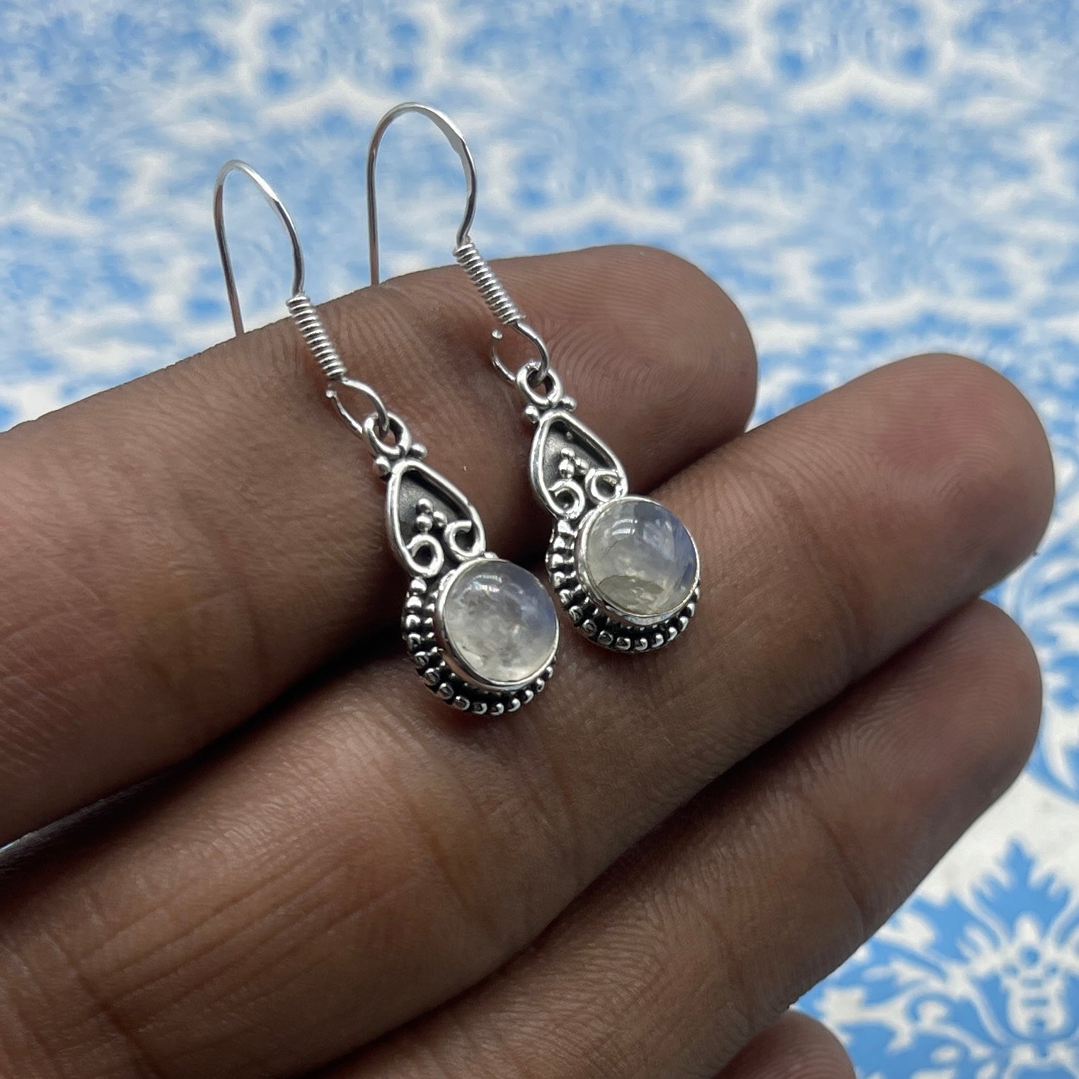 Dainty Moonstone Earrings – Everyday 925 Silver Jewelry