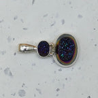 Titanium Druzy 925 Silver Prong Setting Boho Necklace