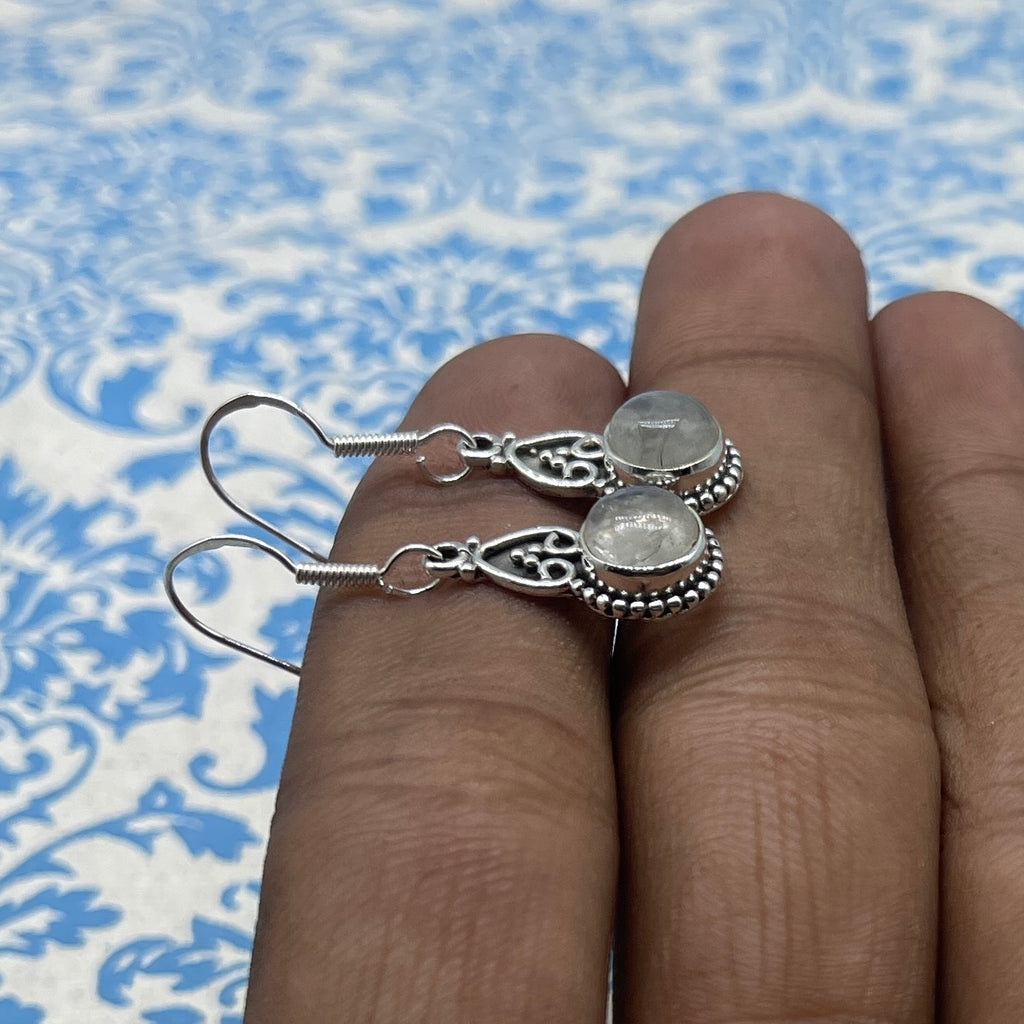 Dainty Moonstone Earrings – Everyday 925 Silver Jewelry