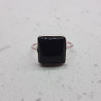 Black Onyx 925 Silver Bezel Simple Ring For Women