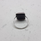 Black Onyx 925 Silver Bezel Simple Ring For Women