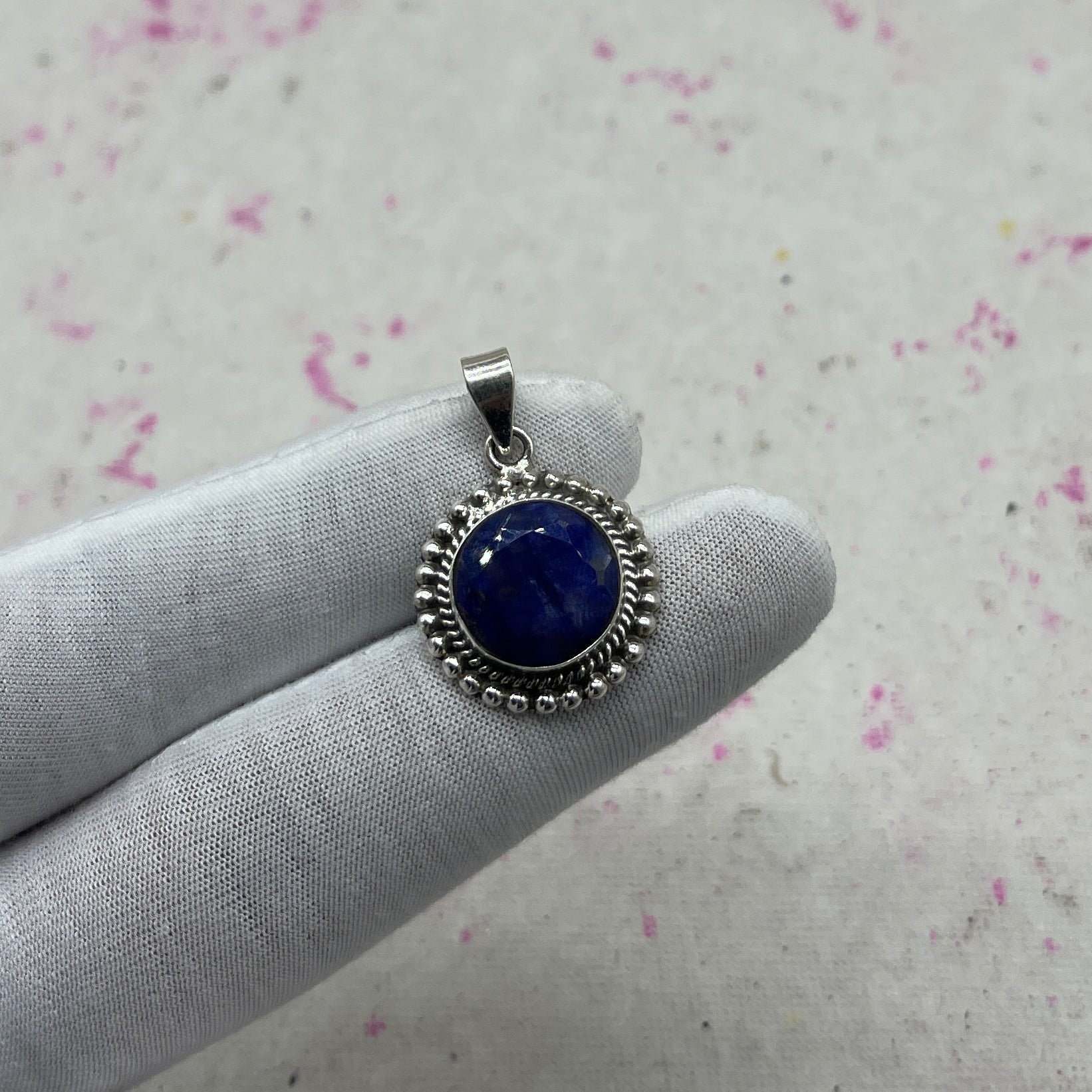 Dyed Sapphire 925 Sterling Silver Handmade Pendant | Elegant Statement Jewelry