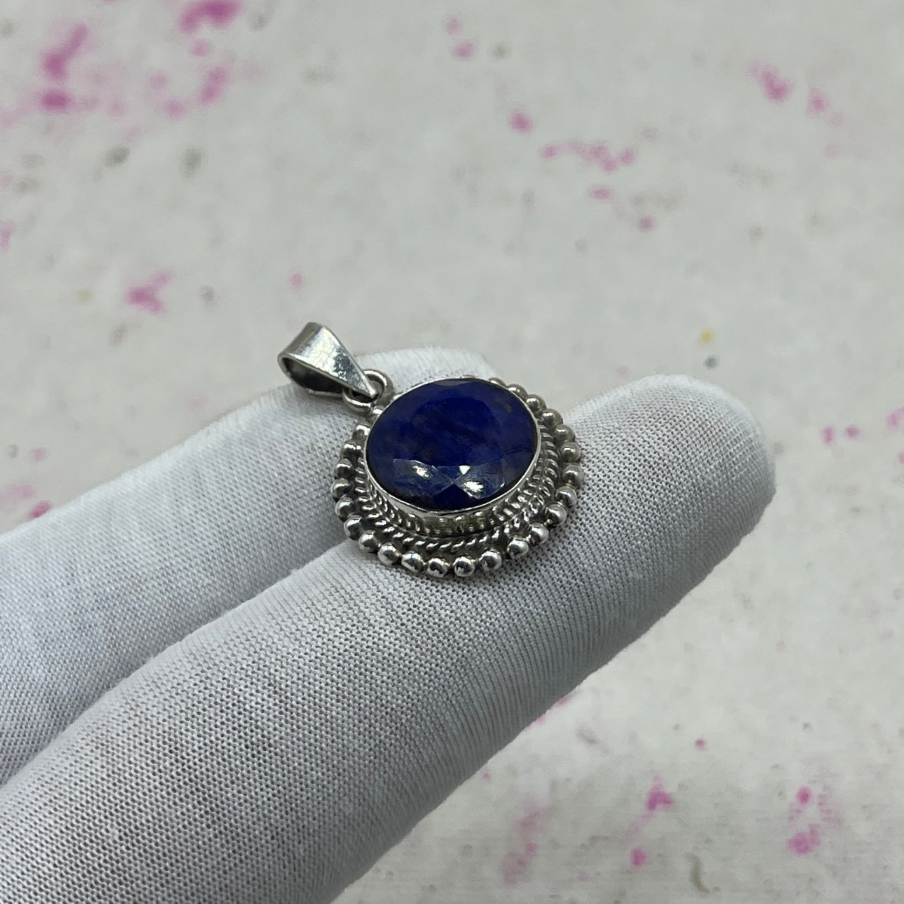 Dyed Sapphire 925 Sterling Silver Handmade Pendant | Elegant Statement Jewelry
