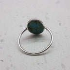 Turquoise 925 Silver Bezel Simple Ring For Women