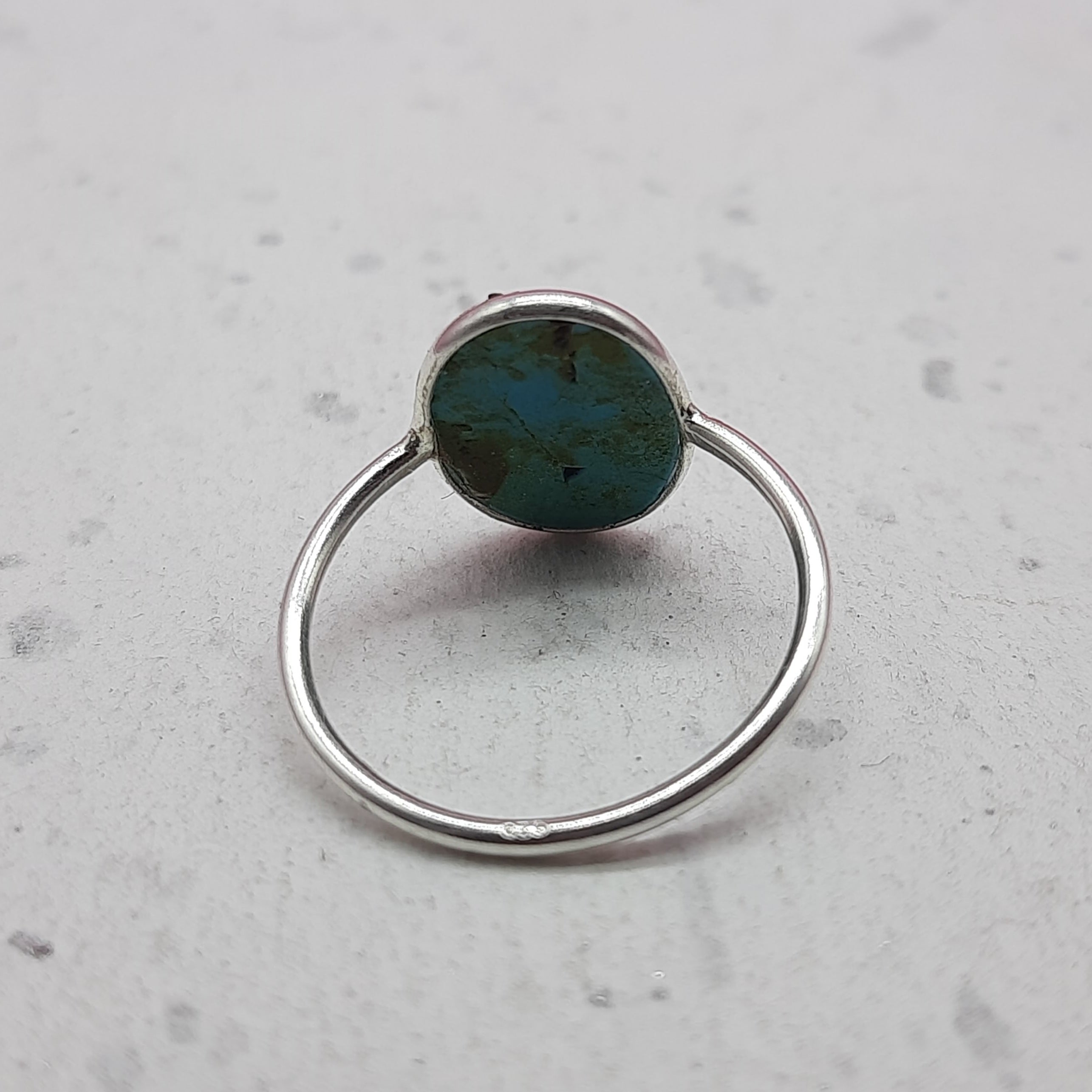 Turquoise 925 Silver Bezel Simple Ring For Women