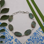 Elegant Handmade 925 Sterling Silver Tibetan Turquoise Bracelet